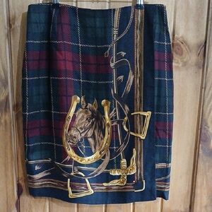 Brooks Brothers Equestrian Faux Wrap Skirt - 10
